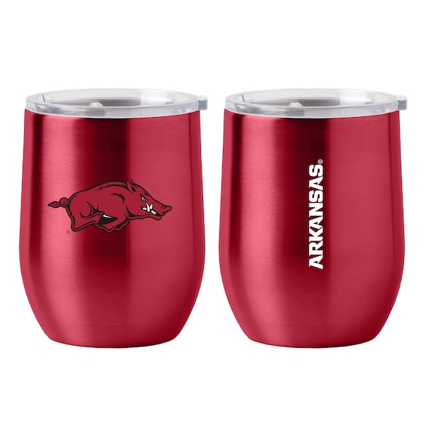 Logo Brands Arkansas 16oz Gameday Stainless Curved Beverage 108-S16CB-1 - main